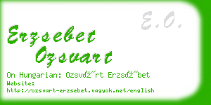 erzsebet ozsvart business card